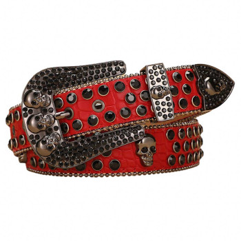  Metallic Rhinestone Belt with Skulls and AB Rhienstones