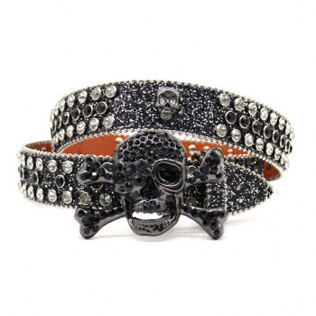  Metallic Rhinestone Belt with Skulls and AB Rhienstones