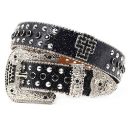 Hot Girl Waistband Western Gothic Rivets Glittered Belt Rhinestones for Jeans