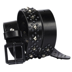 Personalized Rivet Head Layer Cowhide Belt with Pin Buckle