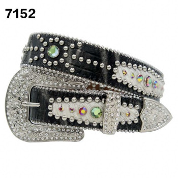  Metallic Rhinestone Belt with Skulls and AB Rhienstones