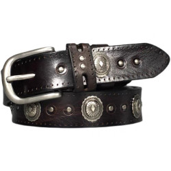 Real Leather Waist Heavy Metal Rivet Studded Waistband Punk Rock Biker Belt