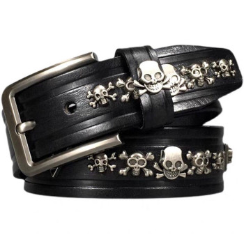  Metallic Rhinestone Belt with Skulls and AB Rhienstones