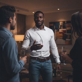 Men's Asymmetrical Dress Shirt Black