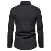 Men's Asymmetrical Dress Shirt Black