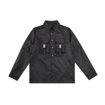 Men's Punk Shirt Removable Sleeves Two Front Pockets