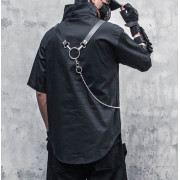 Men's Punk Clothing T-shirt with Straps Black