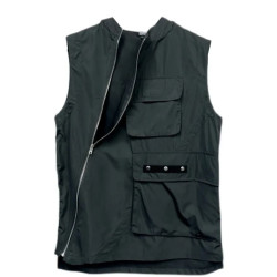 Men's Edgy Vest with Hoodies and Asymmetrical Zipper Black