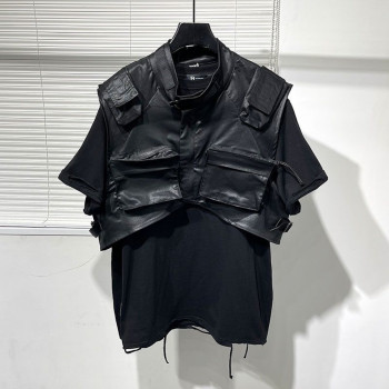Ninja PU Vest with T-shirt Black