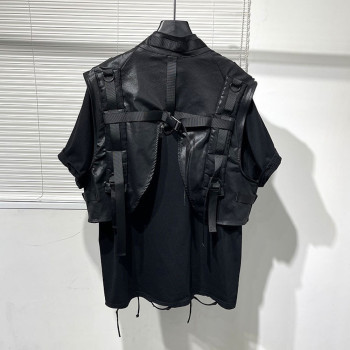 Ninja PU Vest with T-shirt Black