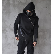 Cool Dark Cotton Hoodie with bront Zippers