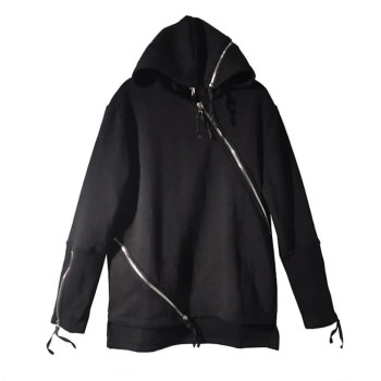 Cool Dark Cotton Hoodie with bront Zippers