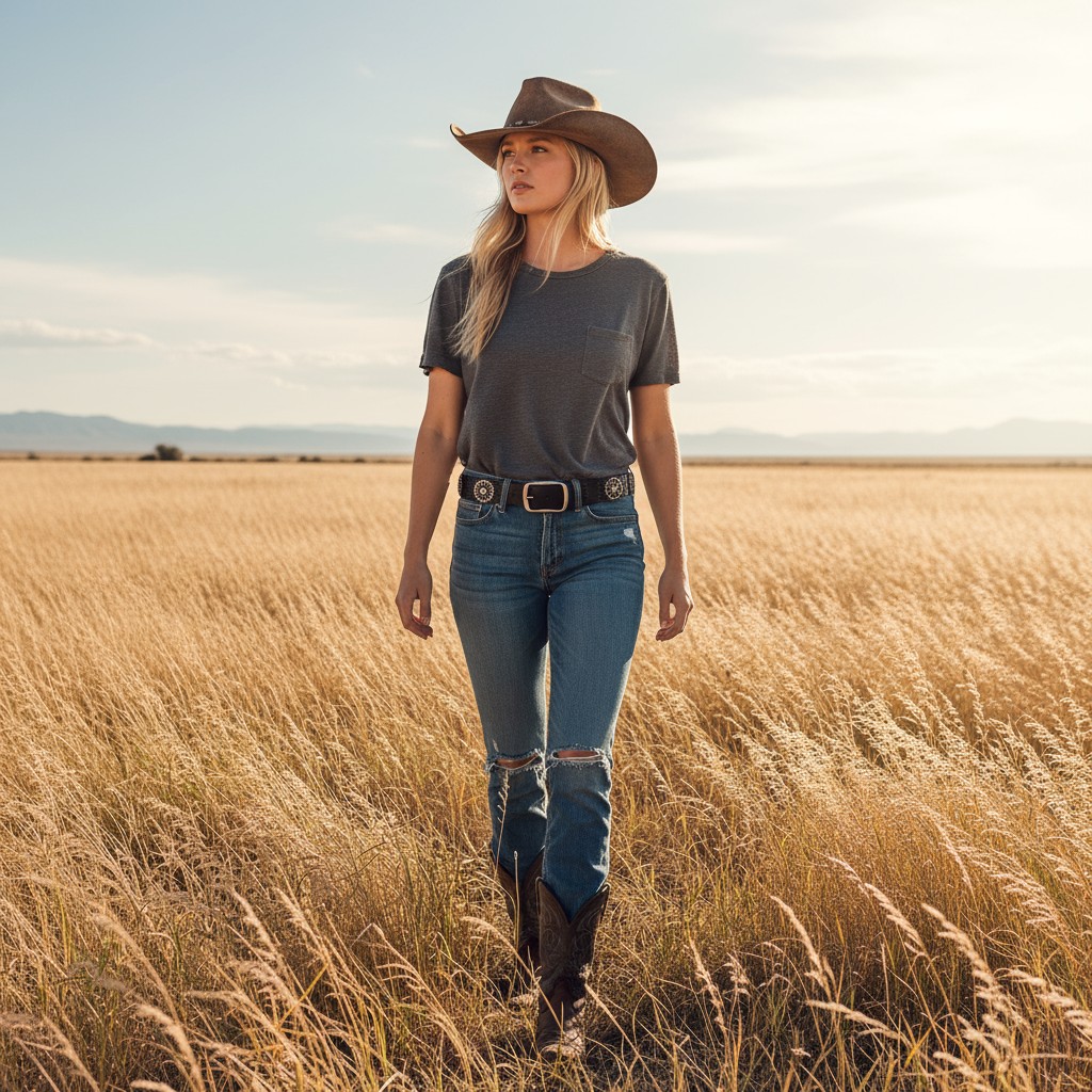 women's studded leather belt outfit