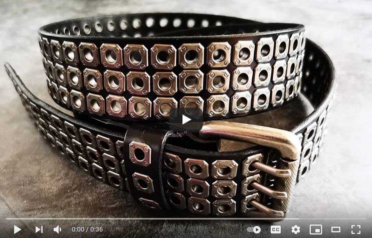 mens biker leather belt
