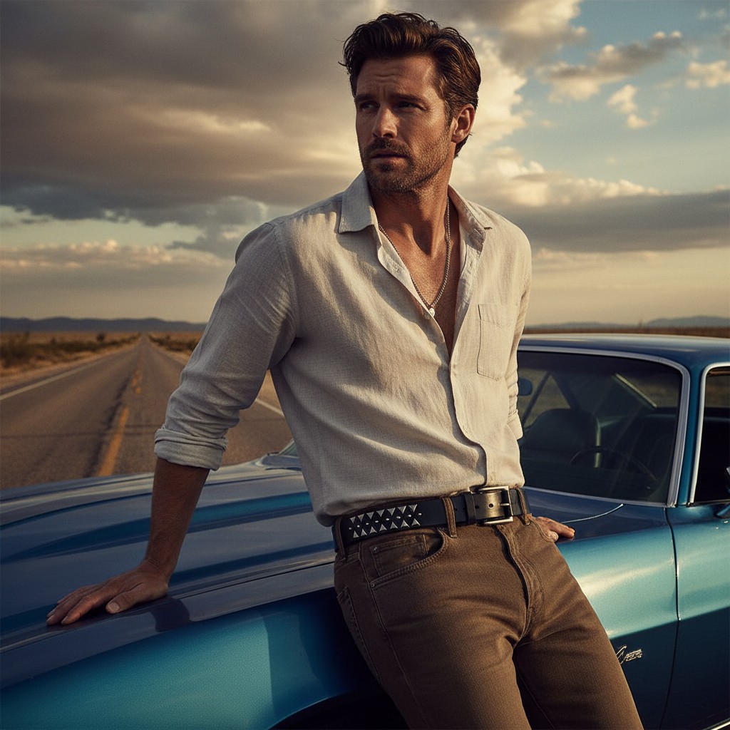 black and silver studded belt