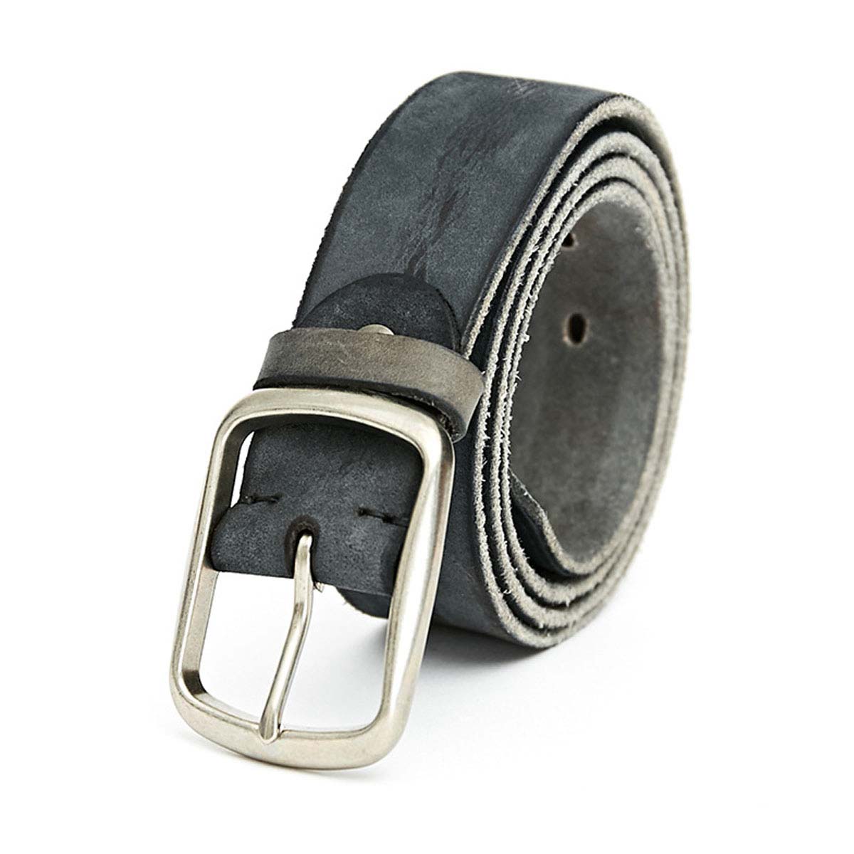 Modestone Double & Diamond Braid Leather Belt 1.5'' Width Grey