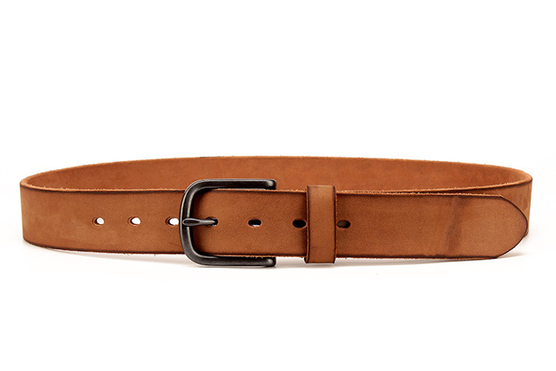 Brown Suede Leather Belt for Chinos