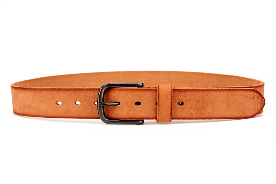 Brown Suede Leather Belt for Chinos