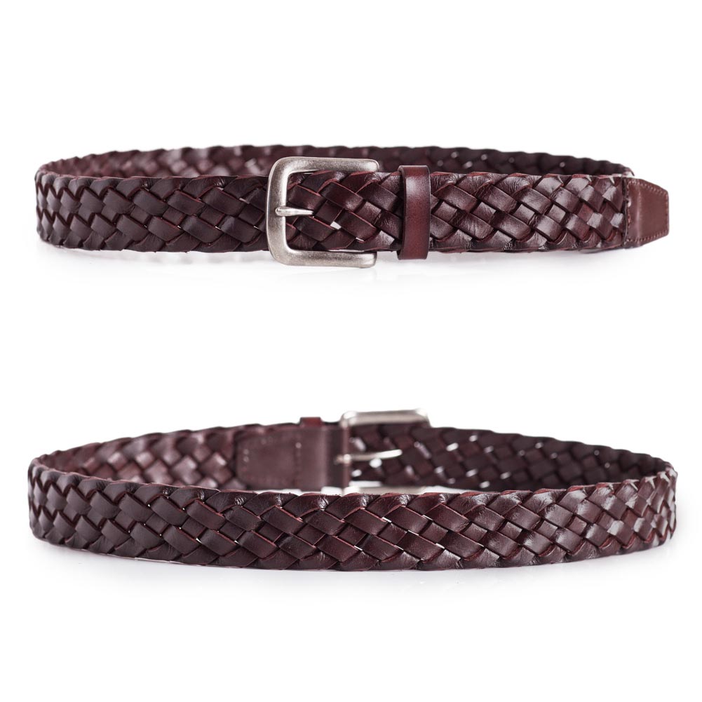 brown braided belt