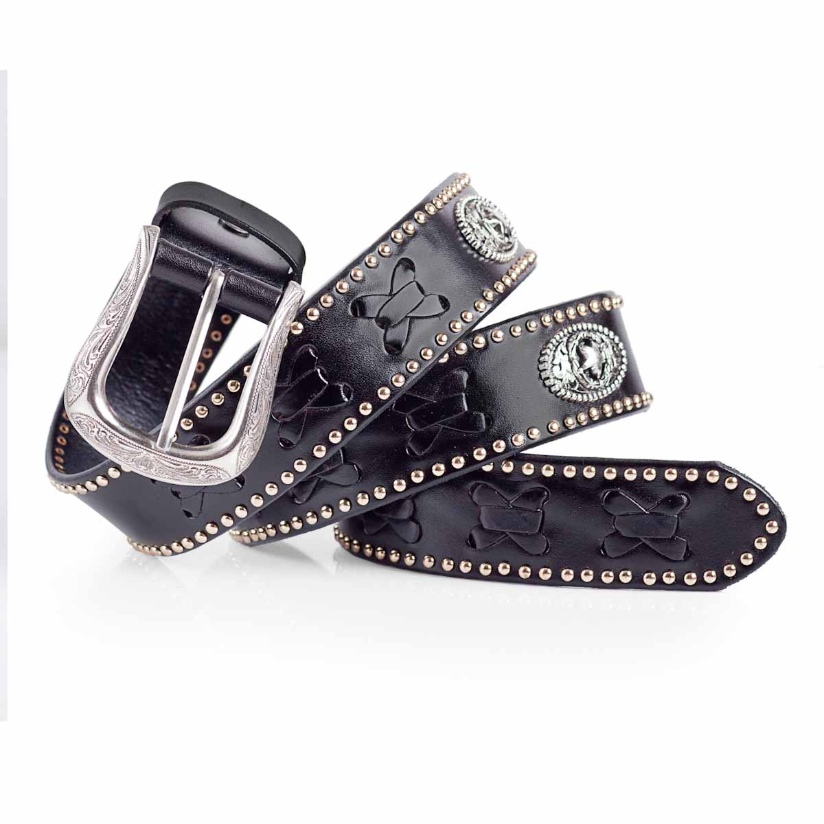 Custom Studded Belt with Wallet Chain