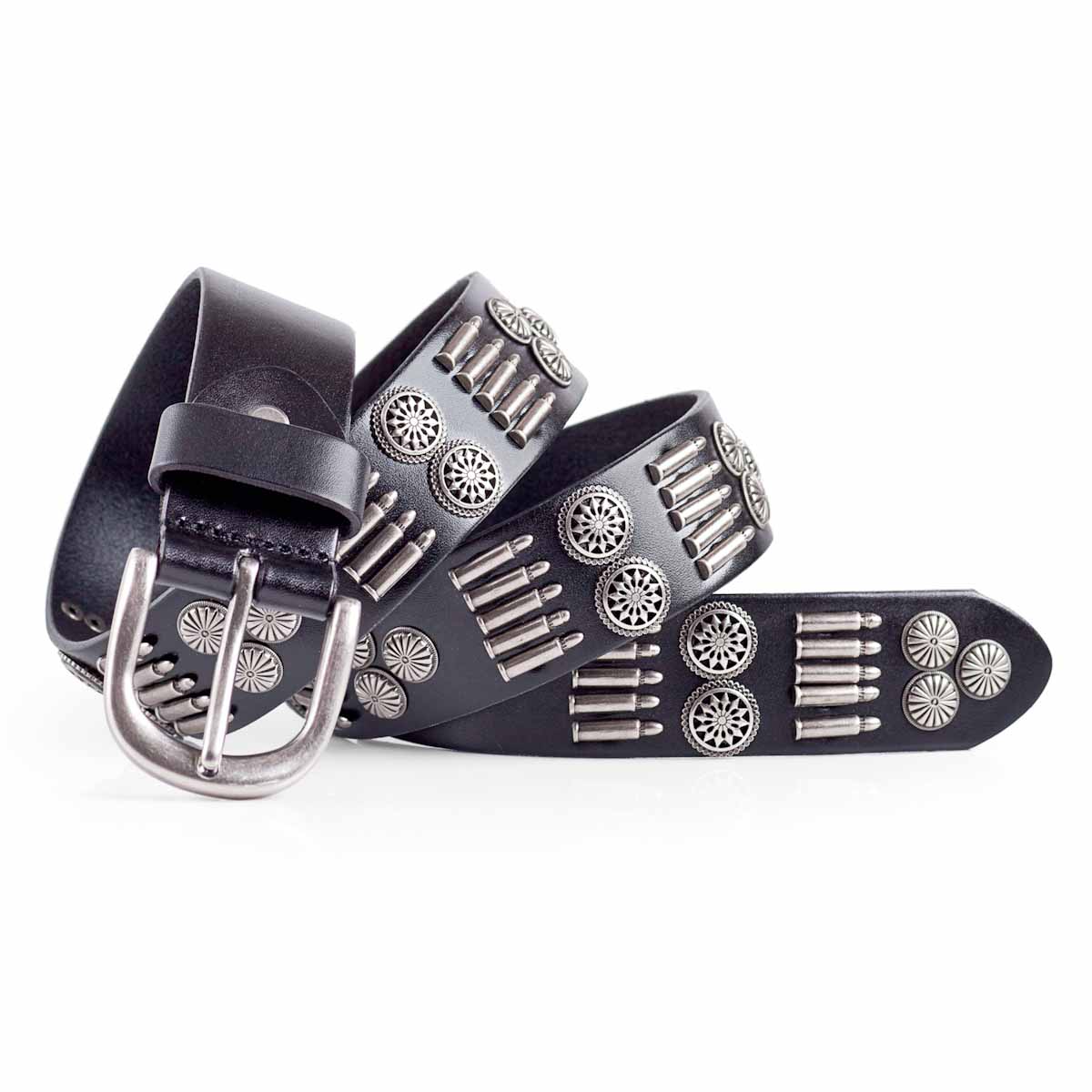 mens leather studded belt