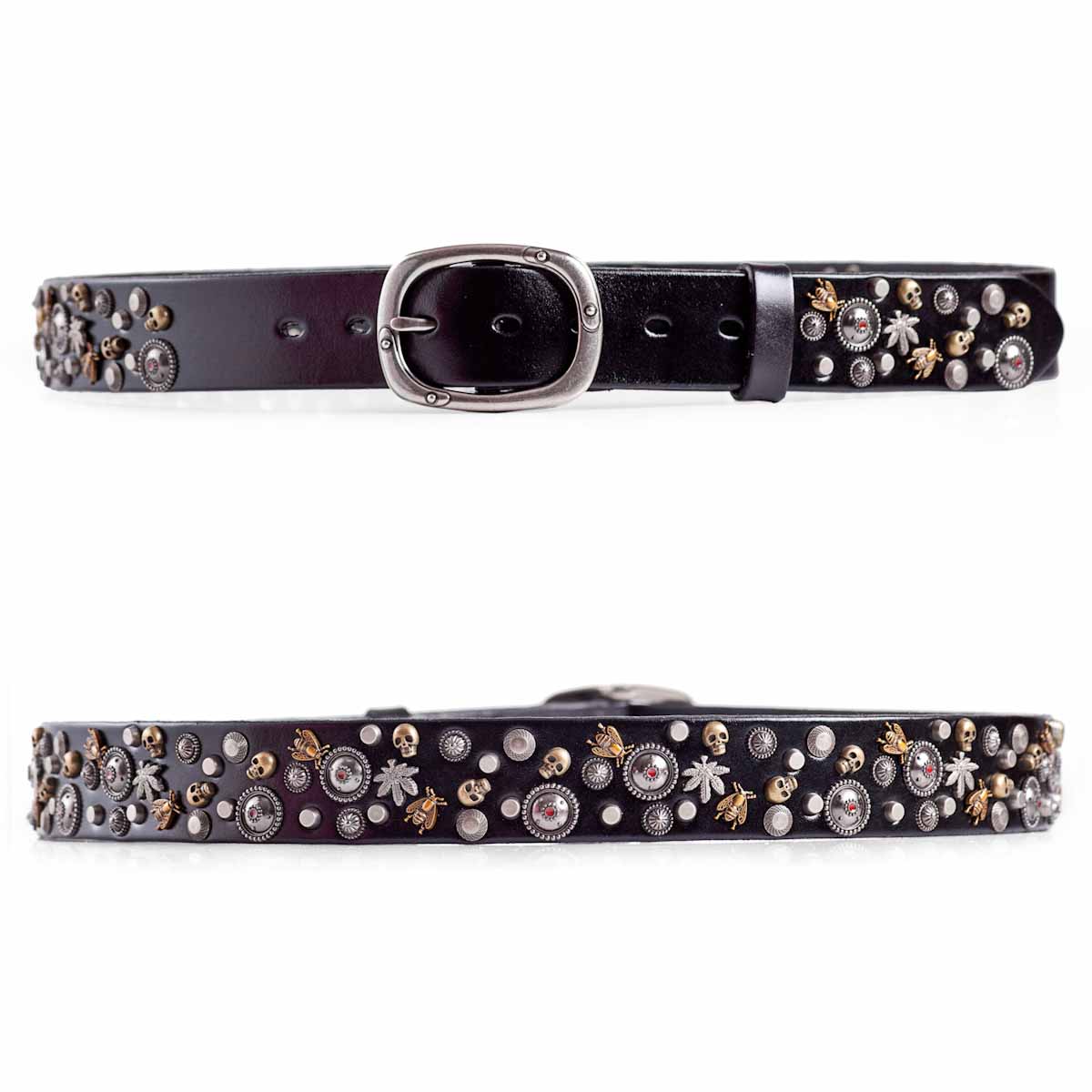 italy製 diesel studs design leather belt-