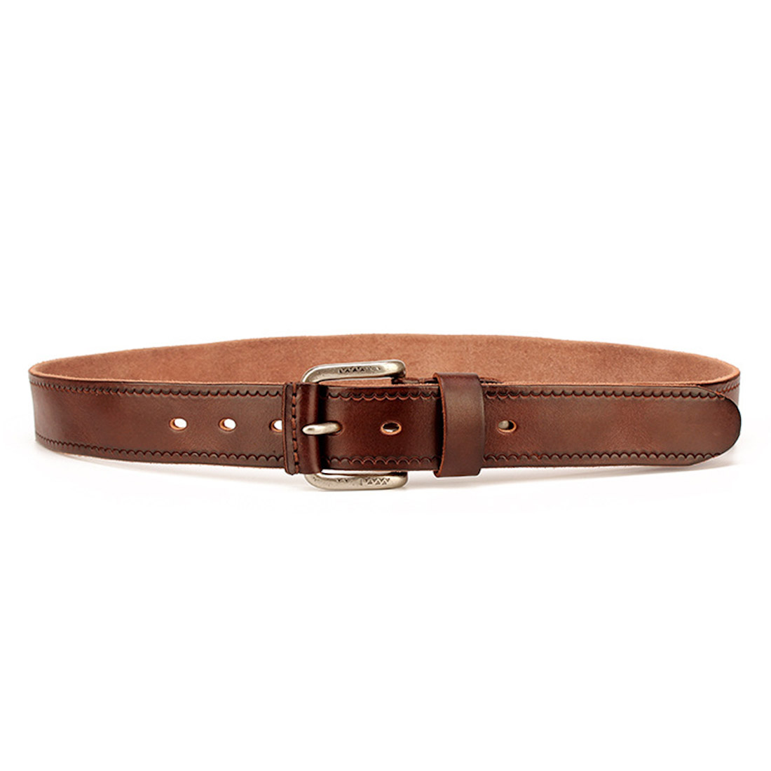 Mens Checkered Belt - Brown Genuine Leather 28 / 70 cm - Brown | CintUrra