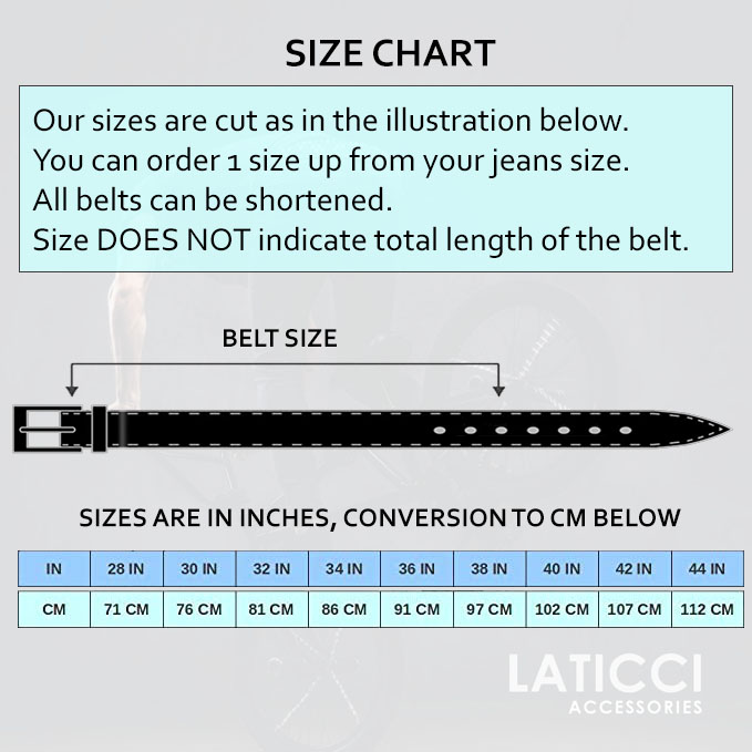 Mens Belt Size Chart