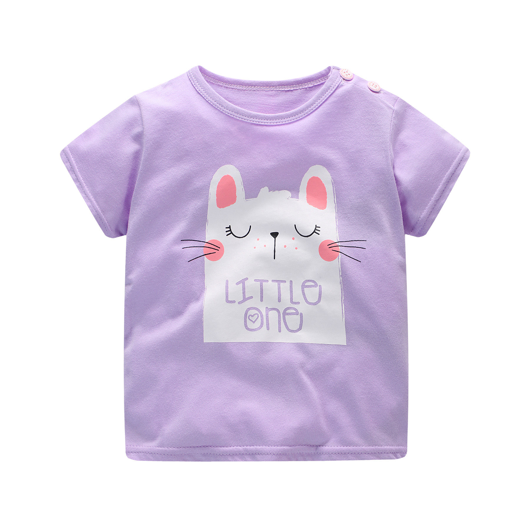 100% cotton tee for girls | purple tee with mouse | cute mousy t-shirt